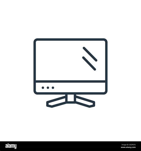 Computer Monitor Outline Vector Icon Thin Line Black Computer Monitor