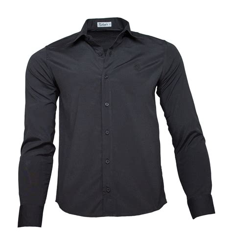 Camisa Social Kelvy S Manga Longa Preto Lisa