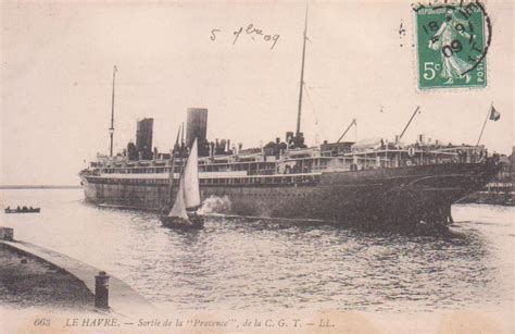 Carte Postale Le Havre Sortie Du Paquebot La Provence French