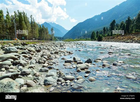 Lidder River Flowing At Amarnath Yatra Base Camp In Pahalgam Jammu