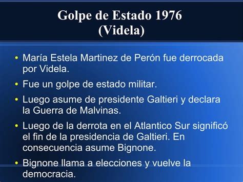 L Nea De Tiempo Golpes De Estado Argentina Valent N