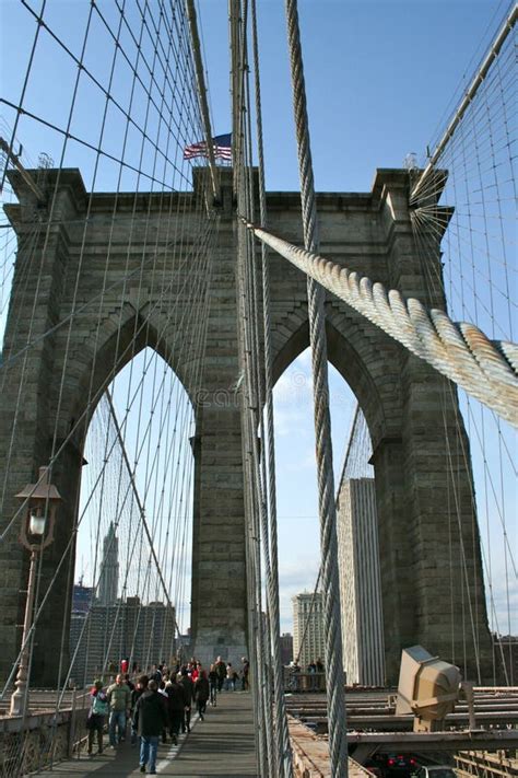 People On Brooklyn Bridge Editorial Photography Image Of Middle 25226772