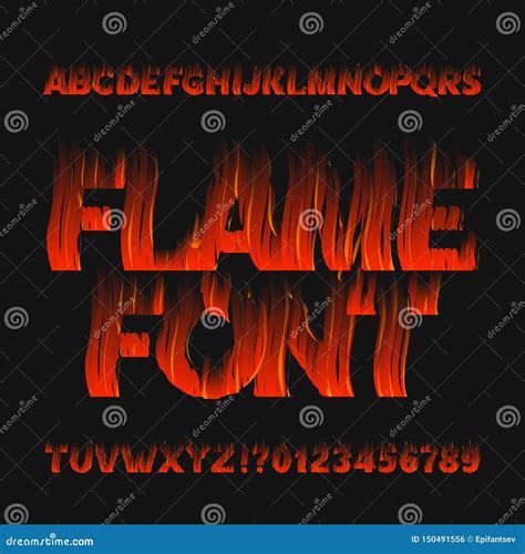 Flame Alphabet Fire Graffiti Text Vector Letters