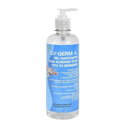 Gel Antibacterial 500ml GV German 70 Alcohol