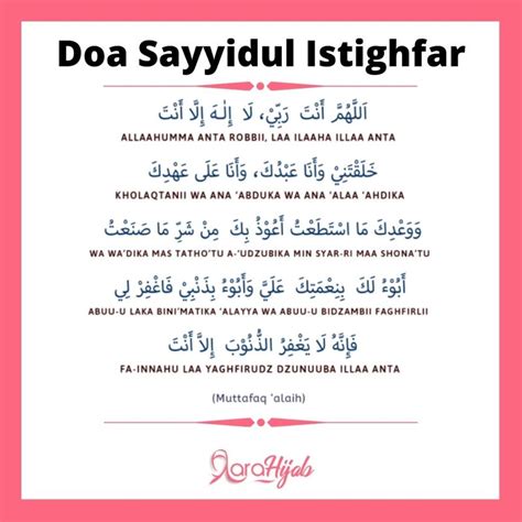 Keutamaan Doa Sayyidul Istighfar Istighfar Terbaik