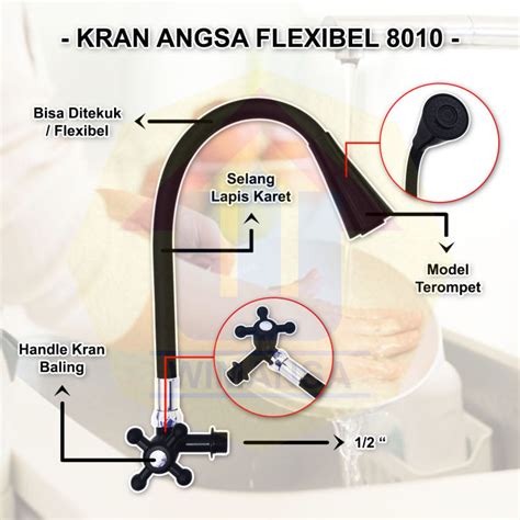 WMS STAR CLASSIC KRAN ANGSA FLEXIBEL KARET TEROMPET BALING HITAM 8010