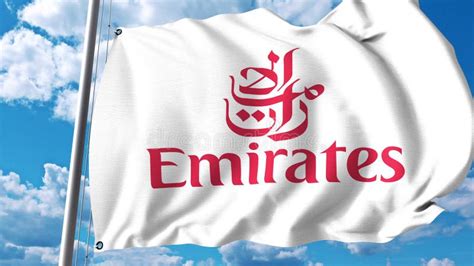 Emirates Airline Logo on a Skyscraper Facade Reflecting Clouds ...