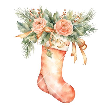 Watercolor Christmas Stockings Clipart 15 Png S Digital Crafting