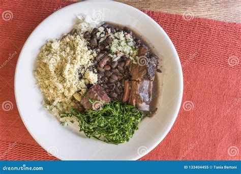 White Dish with Ingredients of Brazilian Feijoada Stock Image - Image ...