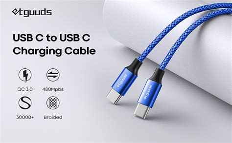 Etguuds Usb C To Usb C Cable 3ft 2 Pack 60w Usbc To Usbc