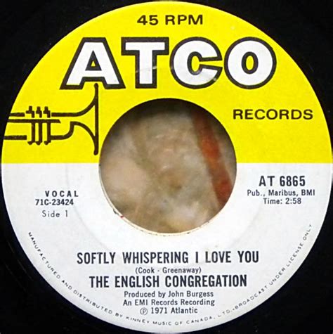 The English Congregation Softly Whispering I Love You 1972 Vinyl