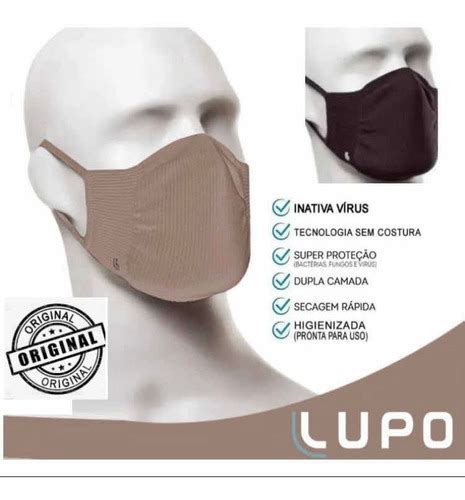 Máscara Lupo Antiviral Kit Unidades Unissex Nude E Marrom Frete grátis