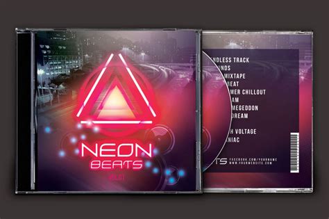 Neon Beats Cd Cover Artwork Templates Creative Market