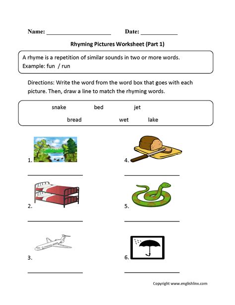 Rhyming Worksheets