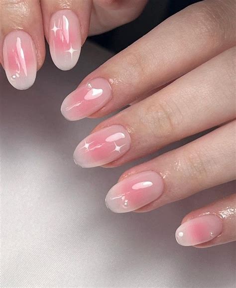 Simple Gel Nails Pretty Gel Nails Soft Nails Blush Nails Pink Nails Pink Sparkle Nails