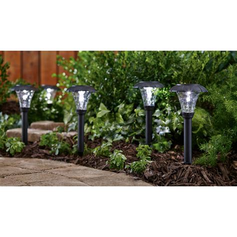 Mainstays Pebbled Cone 8 Piece Solar Powered Landscape Lighting Set