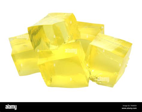 Tasty Jelly Cubes Isolated On White Stock Photo Alamy