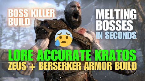 God Of War Ragnarok Ng Zeus Armor Build Kratos Kills Bosses Using