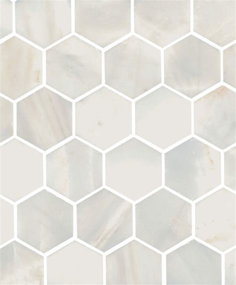 Alpina Honed Marble Hexagon Mosaic Tile Mandarin Stone