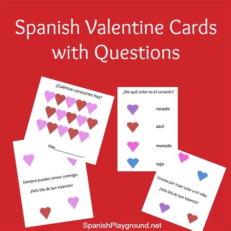 Spanish Valentine Cards to Print - Spanish Playground