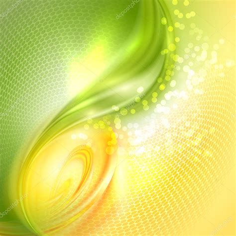 Fondo Ondulante Abstracto Verde Y Amarillo Vector De Stock Por Valenty