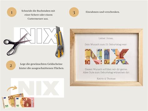 Geldgeschenk Geburtstag Nix Poster Nichts Geld Geschenk Etsy De