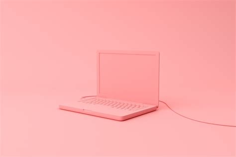 Premium Photo Pink Laptop Minimal Concept