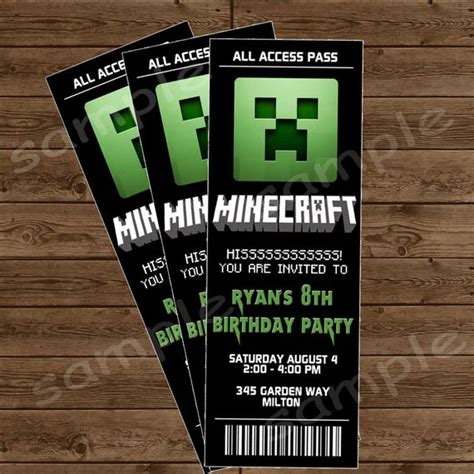 Minecraft Party Invitations Saferbrowser Image Search Results