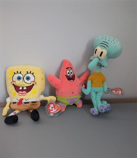 Ty Beanie Babies Spongebob Squidward And Patrick