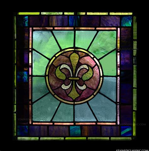 Fluer De Lis Stained Glass Window