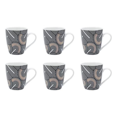 Lot De Mugs En C Ramique Lounge Cl Noir