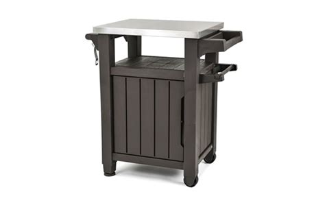 Unity Bbq And Storage Table With Stainless Steel Countertop Brown