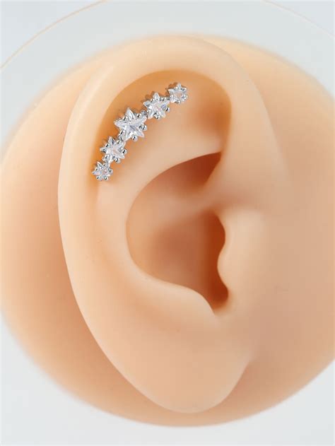 1 pieza Arete zirconia cúbica con diseño de estrella