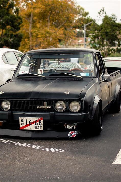 Slammed Black Datsun 620 Truck ModifiedX Datsun Pickup Datsun