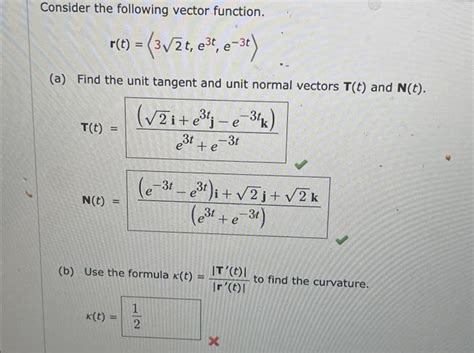 Solved Consider The Following Vector Function R T 3 2t