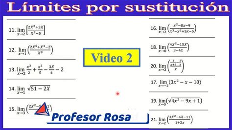 Límites por sustitución directa Video 2 YouTube