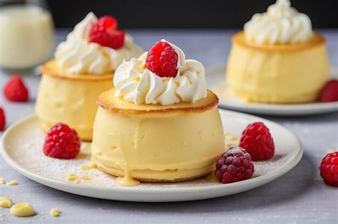 Premium Photo Custard Cakes With Cream