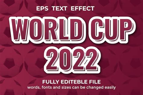 Copa Del Mundo Efecto De Texto Editable En D Efecto De Fuente