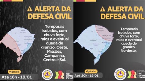 Defesa Civil Emite Novo Alerta Para Temporais Isolados Chuva Forte