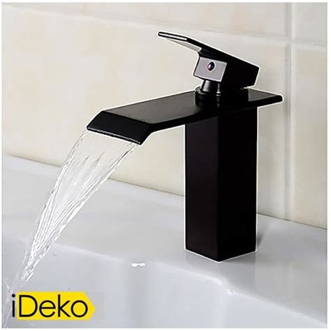 Ideko Robinet Mitigeur Lavabo Contemporaine Orbe Laiton Cascade Salle