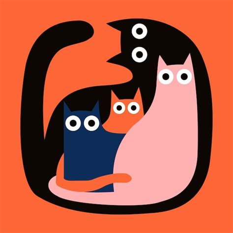 Premium Vector Vector Hand Drawn Illustration Collection Of Cute Cats