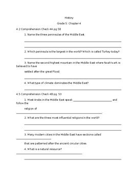 Abeka Th Grade History Chapter Comprehension And Chapter Checkup