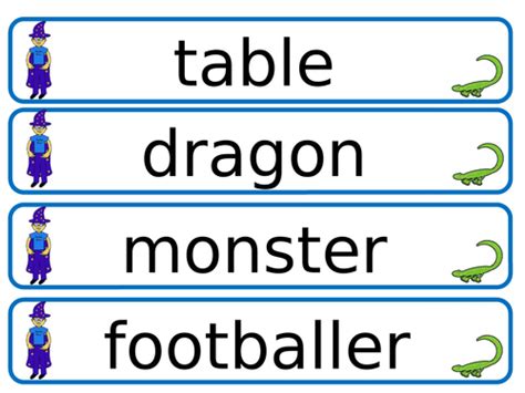 Noun Word Cards Teaching Resources