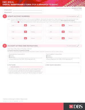 Dbs Ideal Maintenance Form Fill Online Printable Fillable Blank