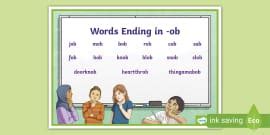 Letter Words Ending In W Word Mat Teacher Made Twinkl