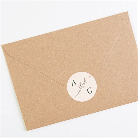 Dried Flower Wreath Envelope Wedding Sticker Loom Weddings