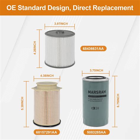 Snapklik.com : Marsram 6.7 Cummins Fuel Filter And Oil Filter Kit Fits