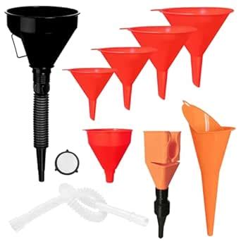 Amazon Waltool 8Pcs Universal Plastic Funnel Set Contains Flexible