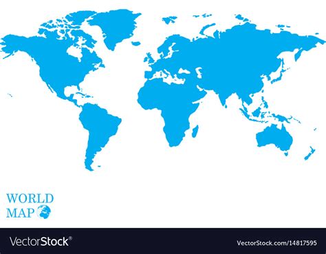 World map blue Royalty Free Vector Image - VectorStock