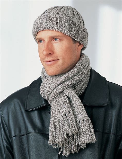 Yarnspirations Bernat Men S Hat And Scarf Patterns